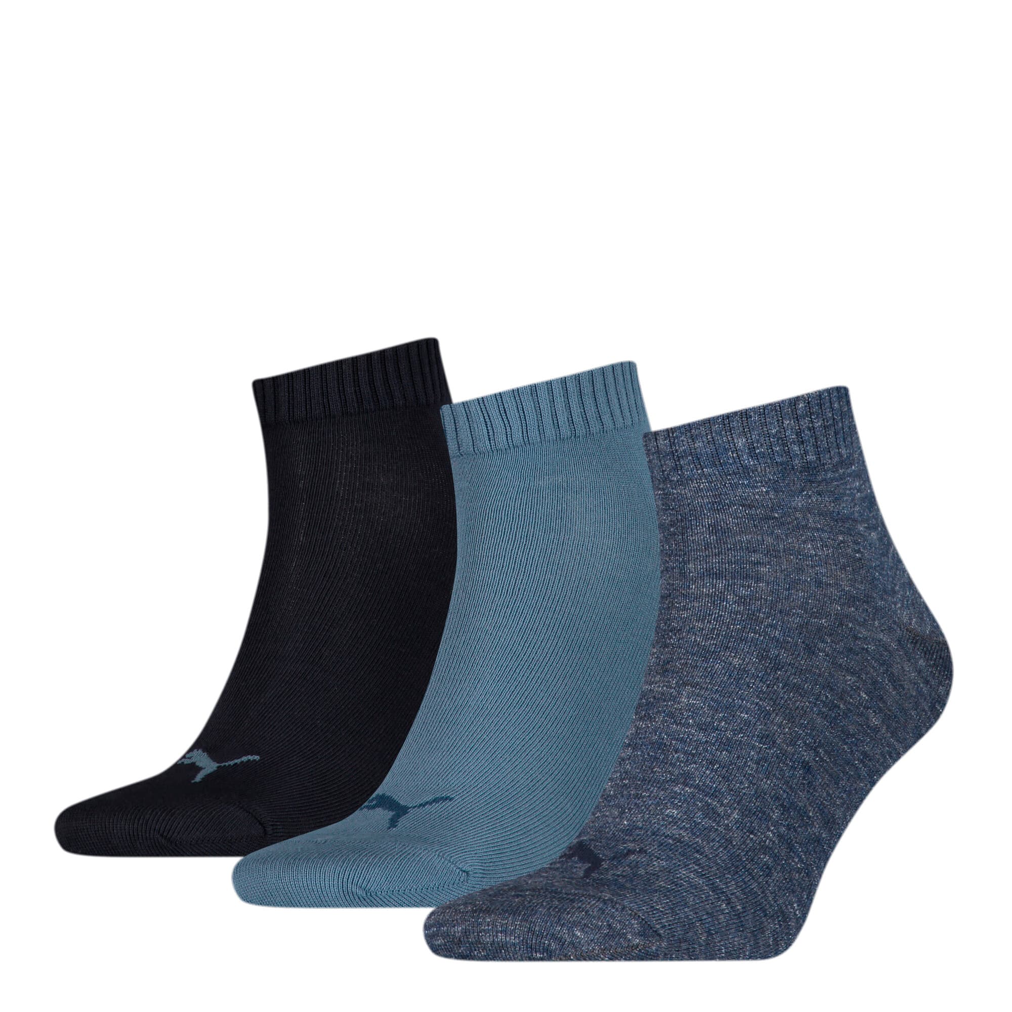 PUMA Unisex Quarter Plain Socks 3 Pack